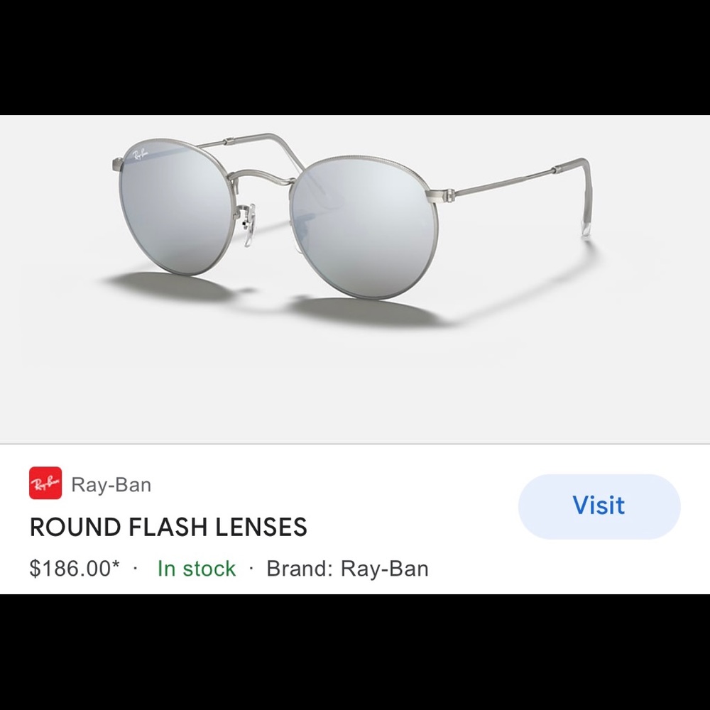 Rayban Round Silver Flash Lenses